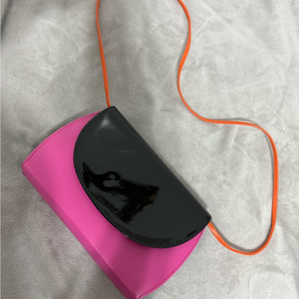 Vivid Pink and Green Crossbody Bag